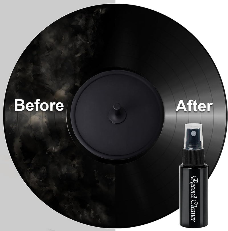 Opula 7-in-1 Vinyl Record Cleaning Kit Complete - Vinyl Record Cleaner Solution - Velvet Brush - Microfiber Brush - Stylus Brush - Label Protector - Air Blower - Brush for Velvet, Restore LPs Album - Image 4